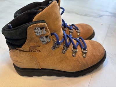 Botas de Senderista Sorel Madison Zapatos Cuero Tostado Camel Impermeables Juveniles Con Cordones Talla 1 Foto 1 de 4
