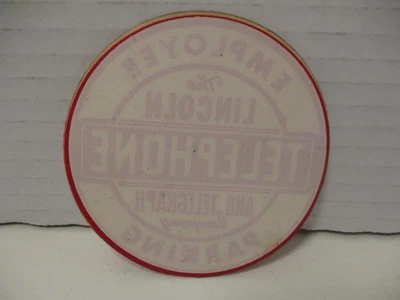 Vintage Lincoln Telephone LT&T Employee Parking Sticker Unused - Nebraska - Image 1 of 3