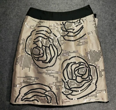 Falda midi floral con lentejuelas Etcetera para mujer talla 4 negra rosa lentejuelas nueva con etiquetas Foto 1 de 4