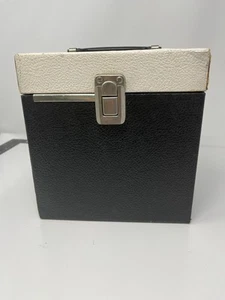 Vintage Case/Box For 7"/45 rpm Vinyl Records Black White W/records & Dividers - Picture 1 of 9
