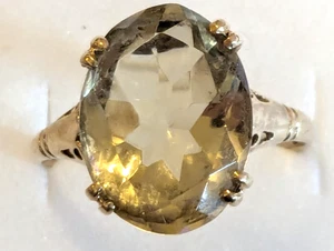 Vintage hallmarked 9ct gold ring with 15 x 10 mms citrine stone 2.5 gms boxed - Picture 1 of 12