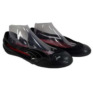 Zapatos sin cordones planos vintage Y2K Puma de ballet negros rojos para mujer talla 10 de EE. UU. - Imagen 1 de 12