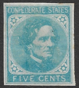 Stati Confederati #6 5c. Jefferson Davis Forgery MHR XF - Foto 1 di 2