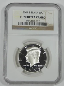 2007-S Kennedy Silver Half Dollar CERTIFIED NGC PROOF 70 ULTRA CAMEO - Picture 1 of 4