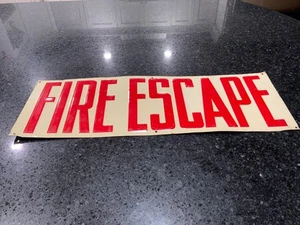 Antique Vintage Original FIRE ESCAPE Embossed Metal Sign - Picture 1 of 8