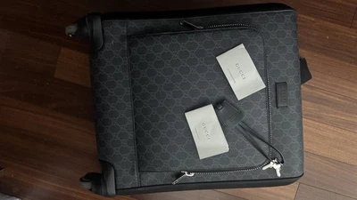 Auténtico Equipaje Gucci Negro GG Monograma Lona Supreme Rolling Trolley - Foto 1 de 4