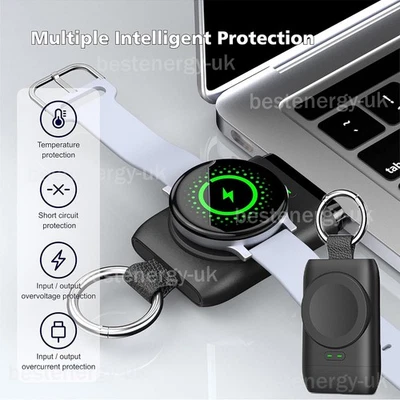Llavero Portátil 1400mAh Cargador USB C para Reloj Samsung 6/6 Clásico/5/5 Pro/4 Foto 1 de 4