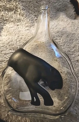 Meukow VS Cognac Black Panther Old Vintage Empty Bottle Collectibles NO ALCOHOL  - Image 1 of 3