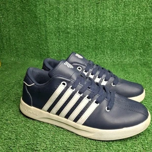 K-SWISS Talla 5.5 NIÑOS PEQUEÑOS IMITACIÓN CUERO. AZUL CON BLANCO. ZAPATILLAS RAYAS - Imagen 1 de 8