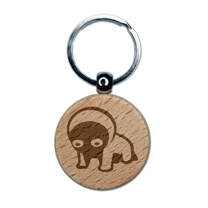 OTL Emote Despair Frustration Overwhelmed Engraved Wood Round Keychain Tag - Picture 1 of 6