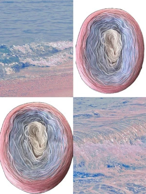 420g Cotton Tencel Sultan Ombre Cake Yarn White Blue Pink 2000 Meters - Image 1 of 4