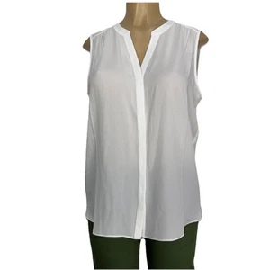 NYDJ weißes ärmelloses Trägershirt mit Biesen Damengröße S lässig versteckte Knöpfe Tops - Bild 1 von 16