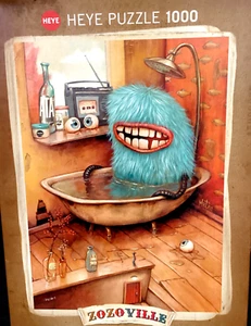 Heye 1000pc Bathtub: Zozoville by M. Dineen 2012 jigsaw puzzle rare - Picture 1 of 3