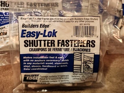 Lot of 14: Builders Edge 3" Vinyl Shutter Fastener ,White (12 pack) 168 total - Image 1 of 4