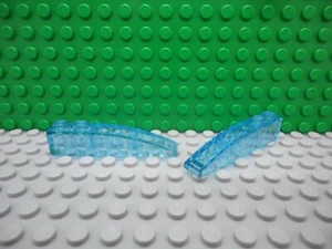 Lego 2 Trans Light Blue 6x1 Curved Smooth Slopes brick block NEW - Picture 1 of 1