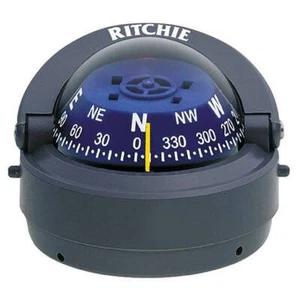 Ritchie S-53G Boat Marine Gray 2-3/4" Dial Surface Mount Explorer Compass - Picture 1 of 2