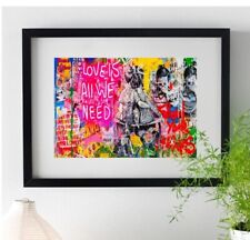 All We Need is Love Banksy Graffiti Street Art - Framed Poster Picture Print