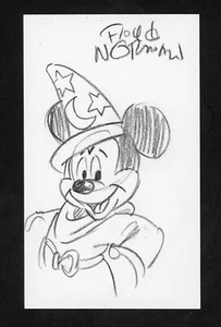 Floyd Norman Disney Animator 50er & 60er, HOF signiert 3x5 Index SKIZZE Karte E27306 - Bild 1 von 1