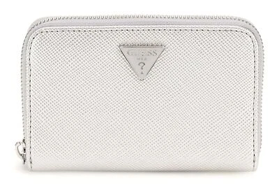 GUESS Rosalba SLG Zip Around Wallet M Silver - Immagine 1 di 3