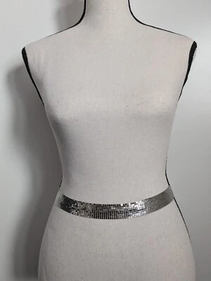 Vintage Korea G&S Silver Tone Mesh 21" and Chain 21" Adjustable Belt M/L  - Image 1 of 4