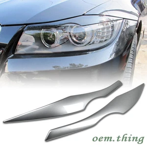 Painted Fit FOR BMW E90 4D Eyelids Eyebrow Headlight Cover 2006-2011 325i 328i - Imagen 1 de 1