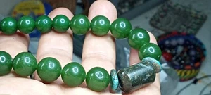 JADE Nephrite  Genuine Hand braided with Serpentine  Adjustable necklace. - Picture 1 of 15