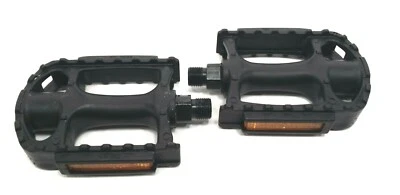 Pedales de bicicleta Sunlite con husillo Cromo, negro, 9/16 Foto 1 de 4