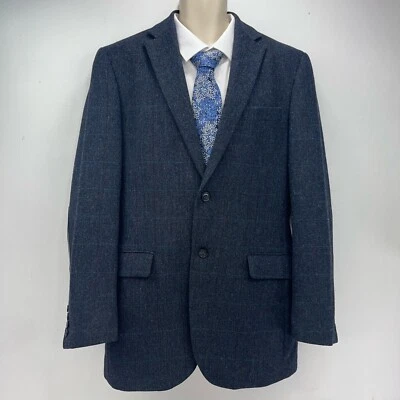 Marks And Spencer Abraham Moon Tweed Sakko Blazer Blau Wolle Herren UK Größe 40 L - Bild 1 von 4