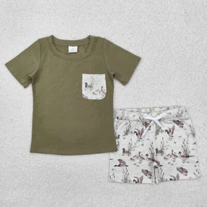 Sibling Baby Boys Brother  Mallard Duck Shorts Outfit Romper - Picture 1 of 5