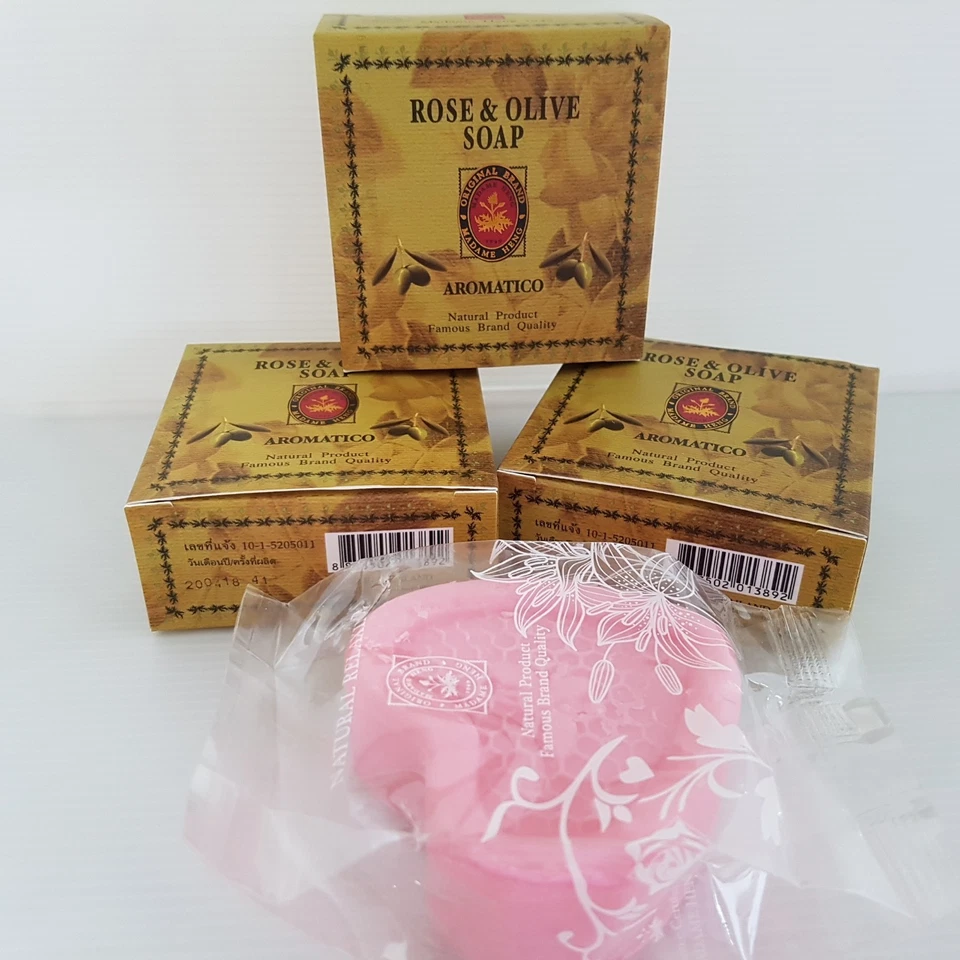 3x125G. ose & оливковое мыло Madame Heng, натуральная оригинальная формула Aromatico  - Изображение 1 из 4