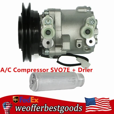 A/C Compressor SVO7E +Drier For Kubota M108S M5040 M6040 M7040 M9540 M8540 - Image 1 of 4