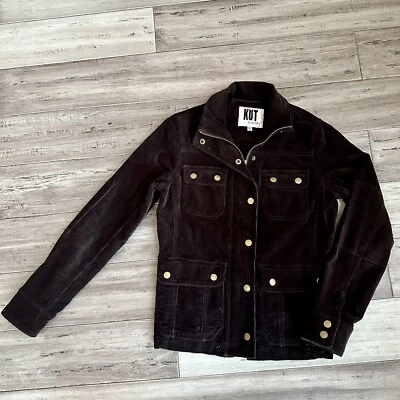 Kut From The Kloth Sz XS Corduroy Utility Jacket Military Style Pockets Brown - Image 1 of 4