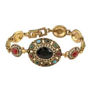 Vintage Style Art Deco Geometric Crystal 20cm Long BRACELET - Picture 1 of 13