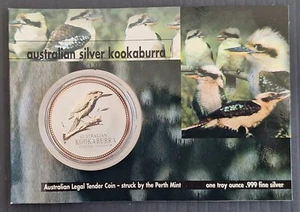 2003 Australia Kookaburra 1 oz Silver (.999) $1 frosted UNC coin - Bild 1 von 3