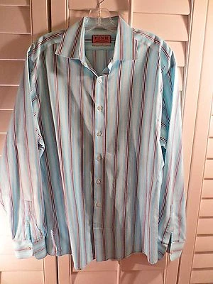 Camisa de vestir ROSA para hombre 16,5/42 rayas aqua Foto 1 de 4