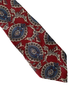 Gant Red Silk Medallion Print Neck Tie Necktie USA Classic Vintage Style - Picture 1 of 4
