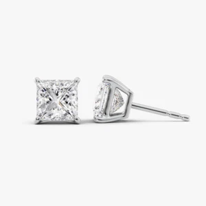 IGI 2.00 Ct Lab Created Princess Cut Diamond Earring Women Stud 950 Platinum - Picture 1 of 8