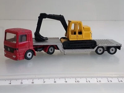 🔴Mercedes Tieflader mit Schaufelbagger SIKU 1610 #083 #083 1081 - Bild 1 von 4