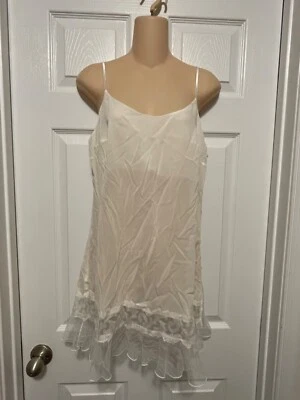 Babydoll La Perla L Chemise seda blanco roto tul borde dobladillo Foto 1 de 3