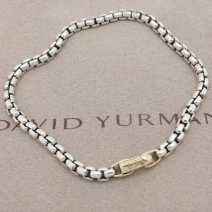 David Yurman Sterling Silver 14K Gold Bel Aire Box Chain Bracelet Size Small - Picture 1 of 10