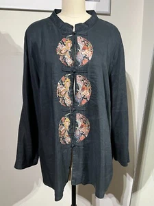 Citron Santa Monica COTTON Blend Swing Top Asian Motif Size S - Picture 1 of 11