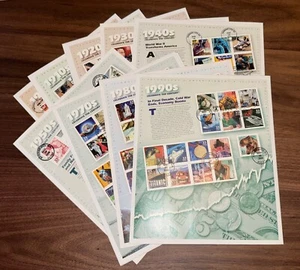Complete Set of Celebrate the Century 1900s-1990s Stamp Sheets First Day Issue - Picture 1 of 4