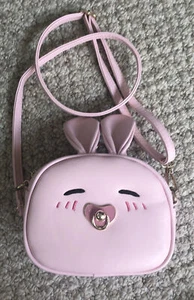 Pink Easter Bunny Rabbit Crossbody Purse Handbag Girls Faux Leather Zipper - Picture 1 of 8
