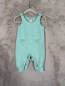 Hanna Andersson Overralls Kids Size 6-12 Green Cotton - Picture 1 of 3
