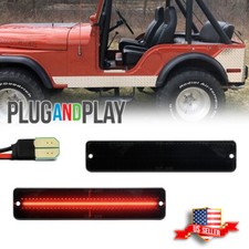 Smoked LED Rear Side Marker Lights For Jeep CJ5 CJ6 CJ7 CJ8 SJ Wagoneer J10 J20