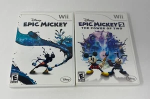 Lote Wii Disney Epic Mickey Paquete 1 Y 2 El Poder de Dos Completo con Manuales - Imagen 1 de 11
