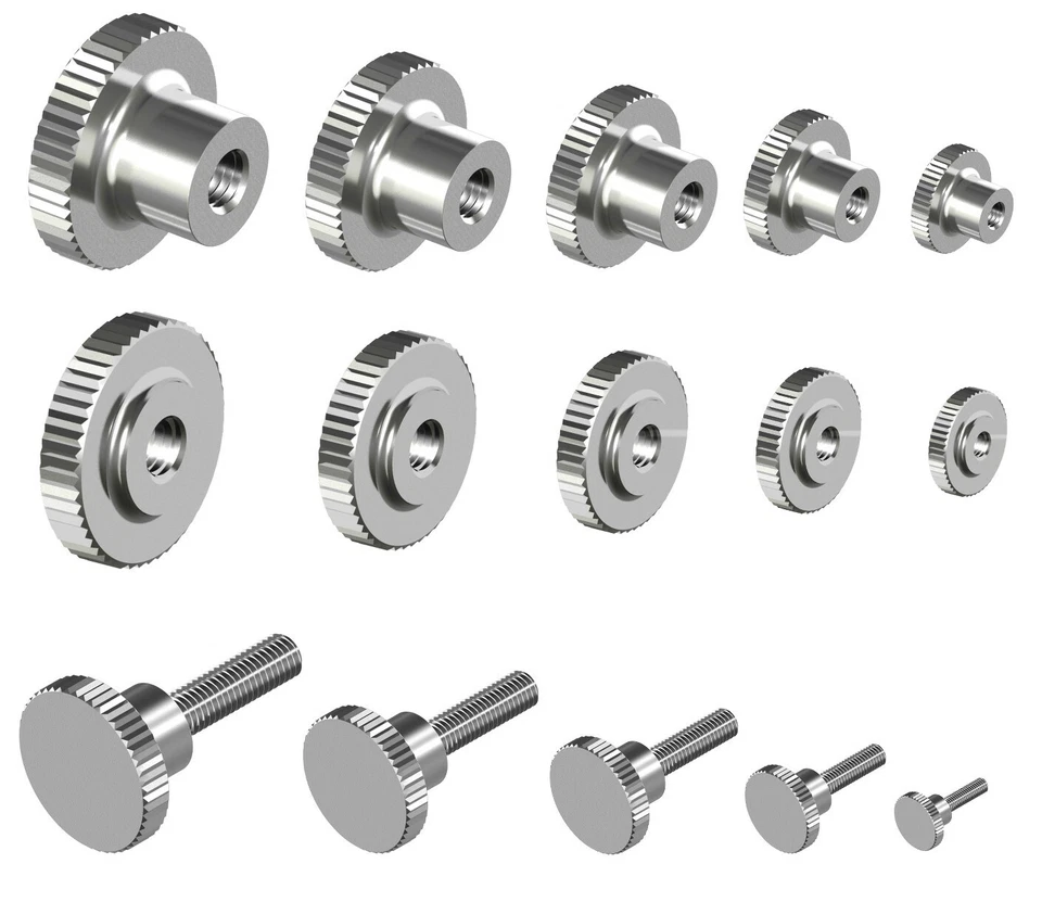 Edelstahl Rändel-Schraube -Mutter M 2,5 3 4 5 6 8 10 mm DIN 464 466 467 A1 15104 - Bild 1 von 1