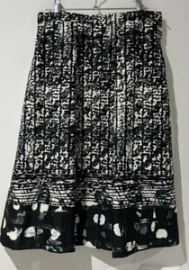 ZARA WOMAN SIZE M Medium BLACK CREAM Pleated Side Pockets SKIRT - Picture 1 of 7