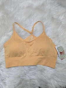 Pro-Fit Womens Red Seamless Padded Sports Bra With Removable Pads Large NWT - Picture 1 of 6