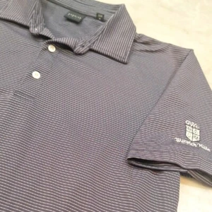 Camisa polo de golf Dunning para hombre a rayas de rendimiento pizarra talla M Warwick Hills - Imagen 1 de 8